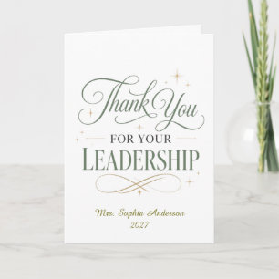 Thank You For Your Leadership Personalised Card