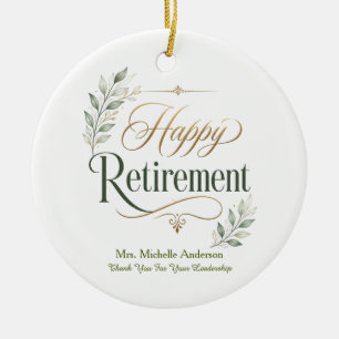 Thank You For Your Leadership Personalised Name Ceramic Tree Decoration