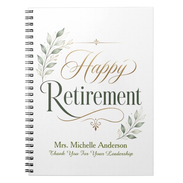 Thank You For Your Leadership Personalised Name Notebook (Front)