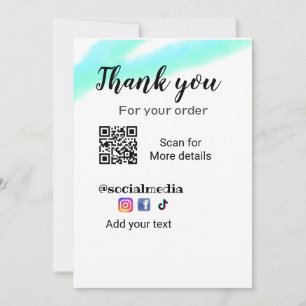 Thank you for your order add q r contact details s invitation