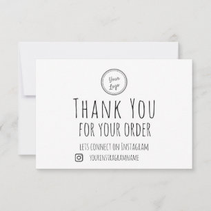 Thank You For Your Order Add Your Logo Card