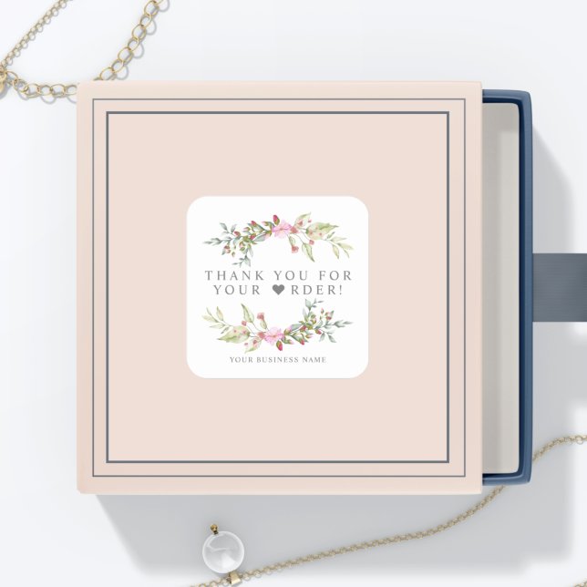 Thank You for Your Order Artisan Articles Garland Square Sticker (Creator Uploaded)