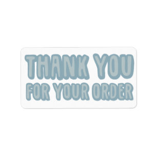 Thank You For Your Order Blue Small Business Label