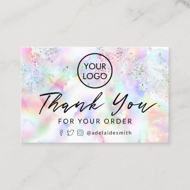thank you for your order business card (Front)
