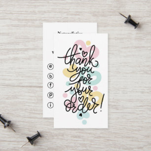Thank You For Your Order Business Cards