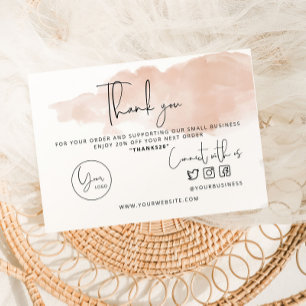 Thank you for your order card. Small bussines card