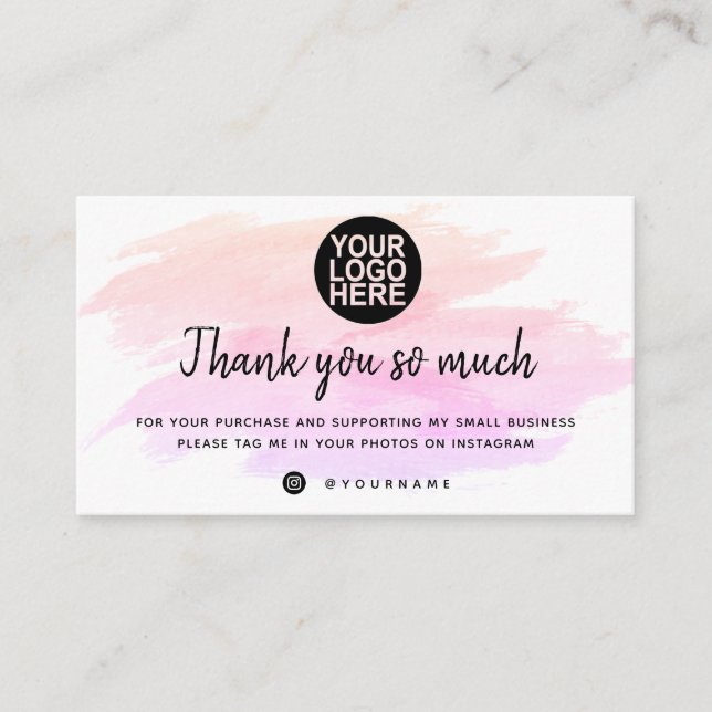 Thank You For Your Order Cards Template Small Busi (Front)