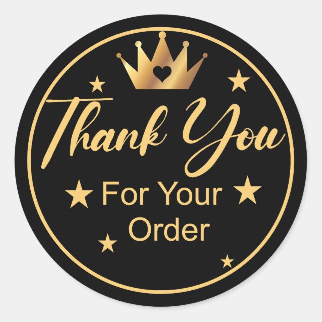 Thank You For Your Order Classic Round Sticker (Front)