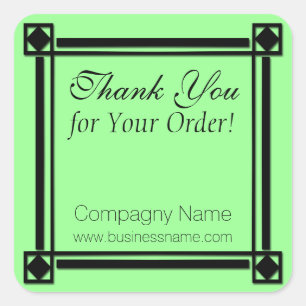 Thank you for your order Corporate green Sticker