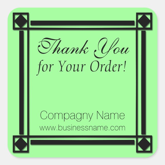 Thank you for your order Corporate green Sticker (Front)