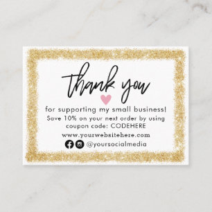 Thank You For Your Order Coupon Code Business Card