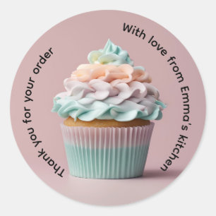 Thank you for your order cupcake classic round sticker