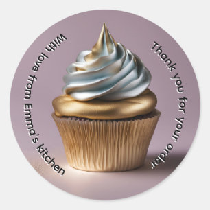 Thank you for your order cupcake classic round sticker