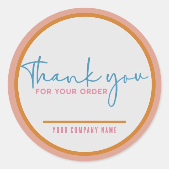 Thank You for Your Order Custom Business Classic Round Sticker (Front)