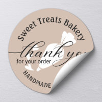 Thank You For Your Order Cute Beige Cake Bakery