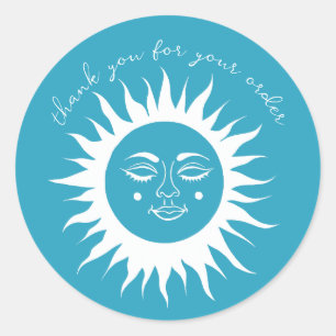 "Thank you for your order" Cute Custom Sun Classic Round Sticker