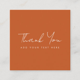 Thank You For Your Order Elegant Terracotta Modern Square Business Card