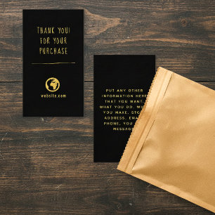 Thank you for your order fun gold and black enclosure card
