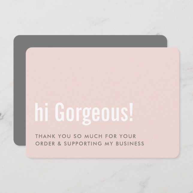 THANK YOU FOR YOUR ORDER fun insert pink grey (Front/Back)