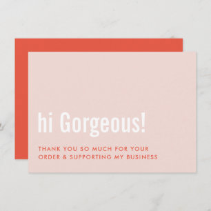 THANK YOU FOR YOUR ORDER fun insert pink orange