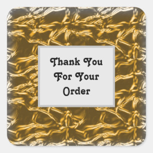 Thank You for Your Order Gold Silver Elegant Square Sticker