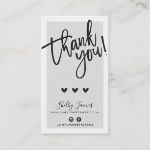 THANK YOU FOR YOUR ORDER insert classy plain grey
