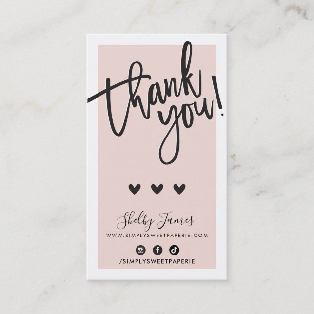 THANK YOU FOR YOUR ORDER insert socials blush pink (Front)