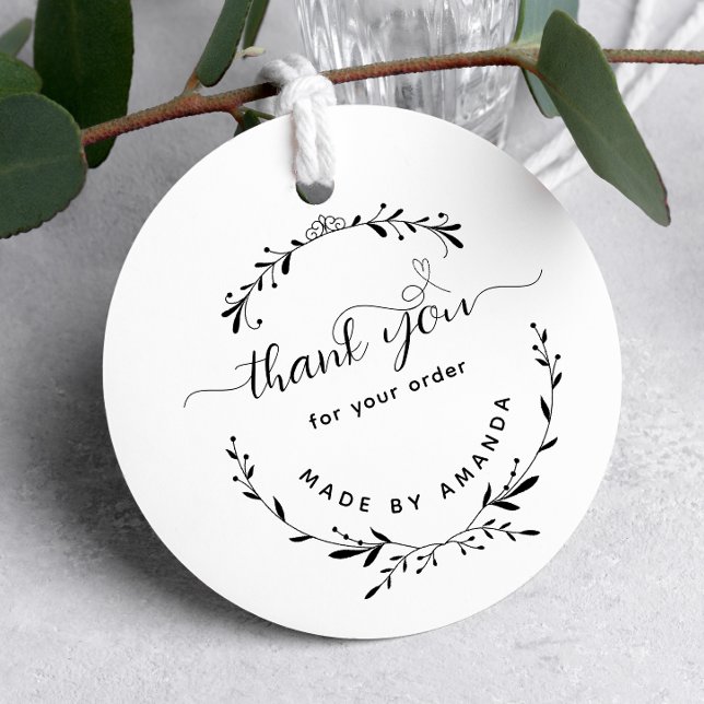 Thank You For Your Order Laurel Leaf Rubber Stamp (Creator Uploaded)