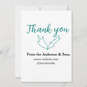 Thank you for your order leaf website company name invitation