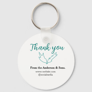 Thank you for your order leaf website company name key ring