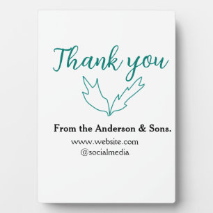 Thank you for your order leaf website company name plaque