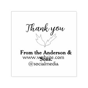 Thank you for your order leaf website company name self-inking stamp