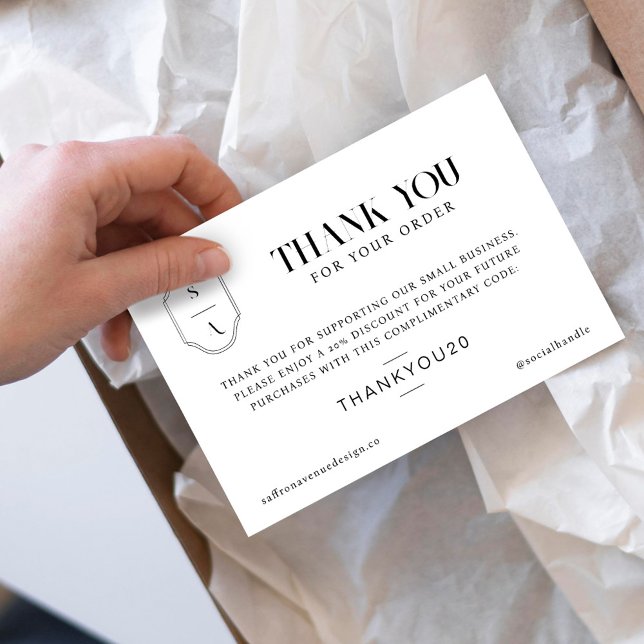 Thank you for your Order Minimal Custom Monogram Card (Creator Uploaded)