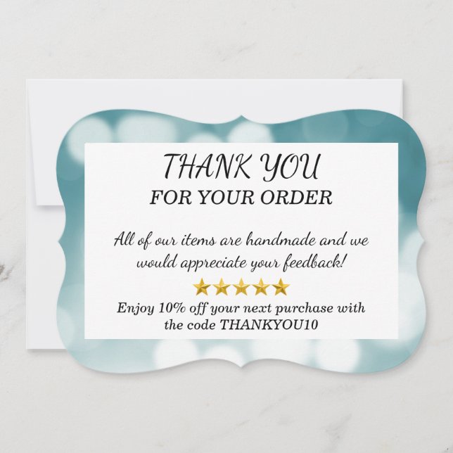 Thank You for your Order Note Card (Front)