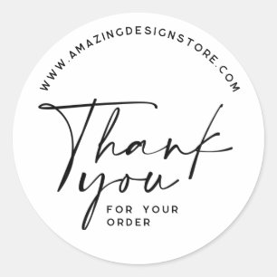 Thank you for your order Script elegant Classic Round Sticker
