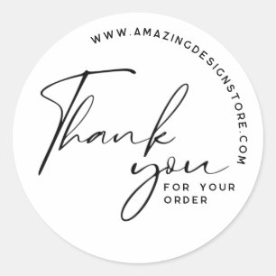 Thank you for your order Script elegant  Classic Round Sticker