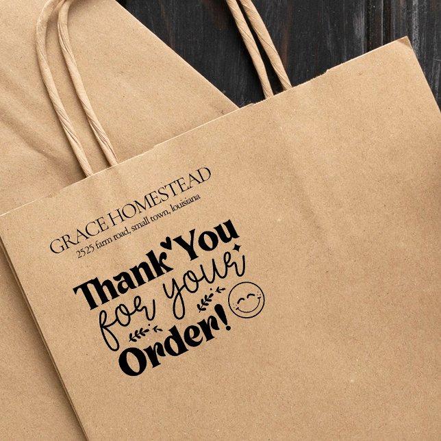 Thank You for Your Order Small Business Add Name Rubber Stamp (Creator Uploaded)