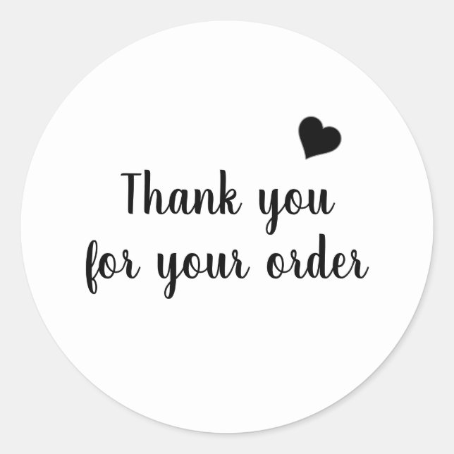 Thank You For Your Order Sticker (Front)