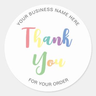 Thank you for your order typography classic round  sticker