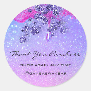 Thank You For Your Purchase Boutique Glitter Spark Classic Round Sticker