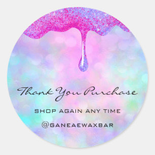 Thank You For Your Purchase Boutique Holograph Classic Round Sticker