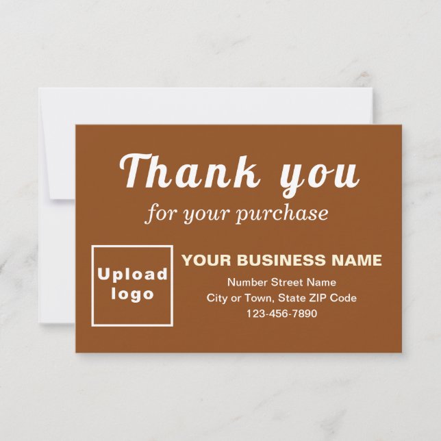 Thank You For Your Purchase Brown Flat Card (Front)