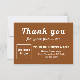 Thank You For Your Purchase Brown Flat Card