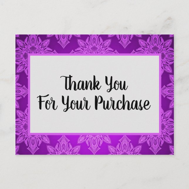 Thank You for Your Purchase Business Postcard (Front)