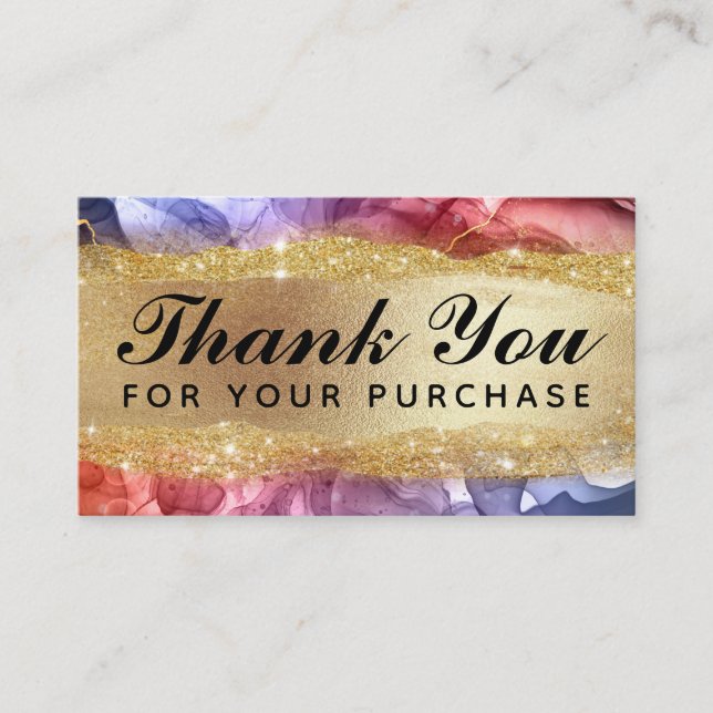 Thank You For Your Purchase Cards Gold And Ink (Front)