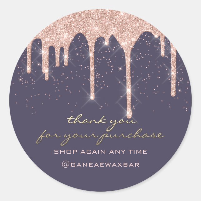 Thank You For Your Purchase Custom Retail Boutique Classic Round Sticker (Front)