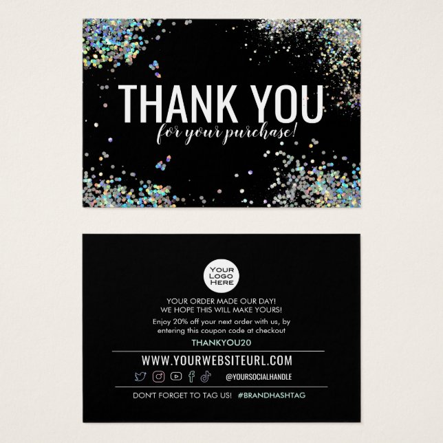 Thank You For Your Purchase Customer Discount Card (Front & Back)