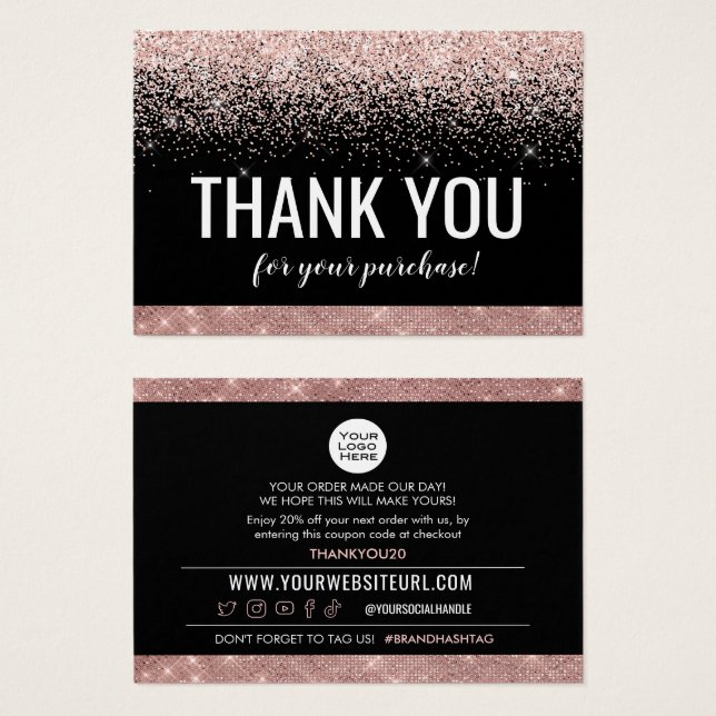 Thank You For Your Purchase Customer Discount Card (Front & Back)