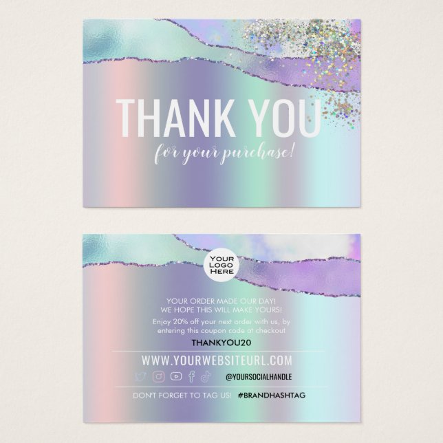 Thank You For Your Purchase Customer Discount Card (Front & Back)