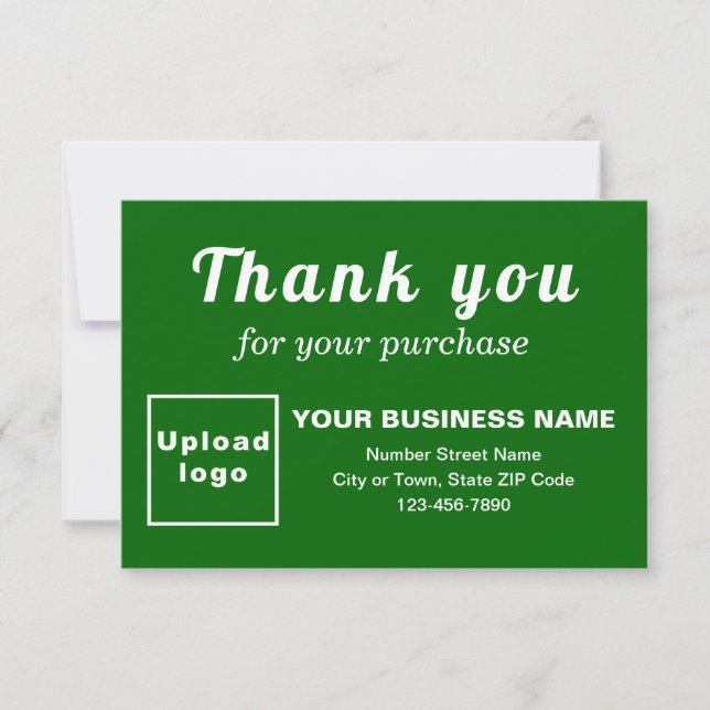 Thank You For Your Purchase Green Flat Card (Front)